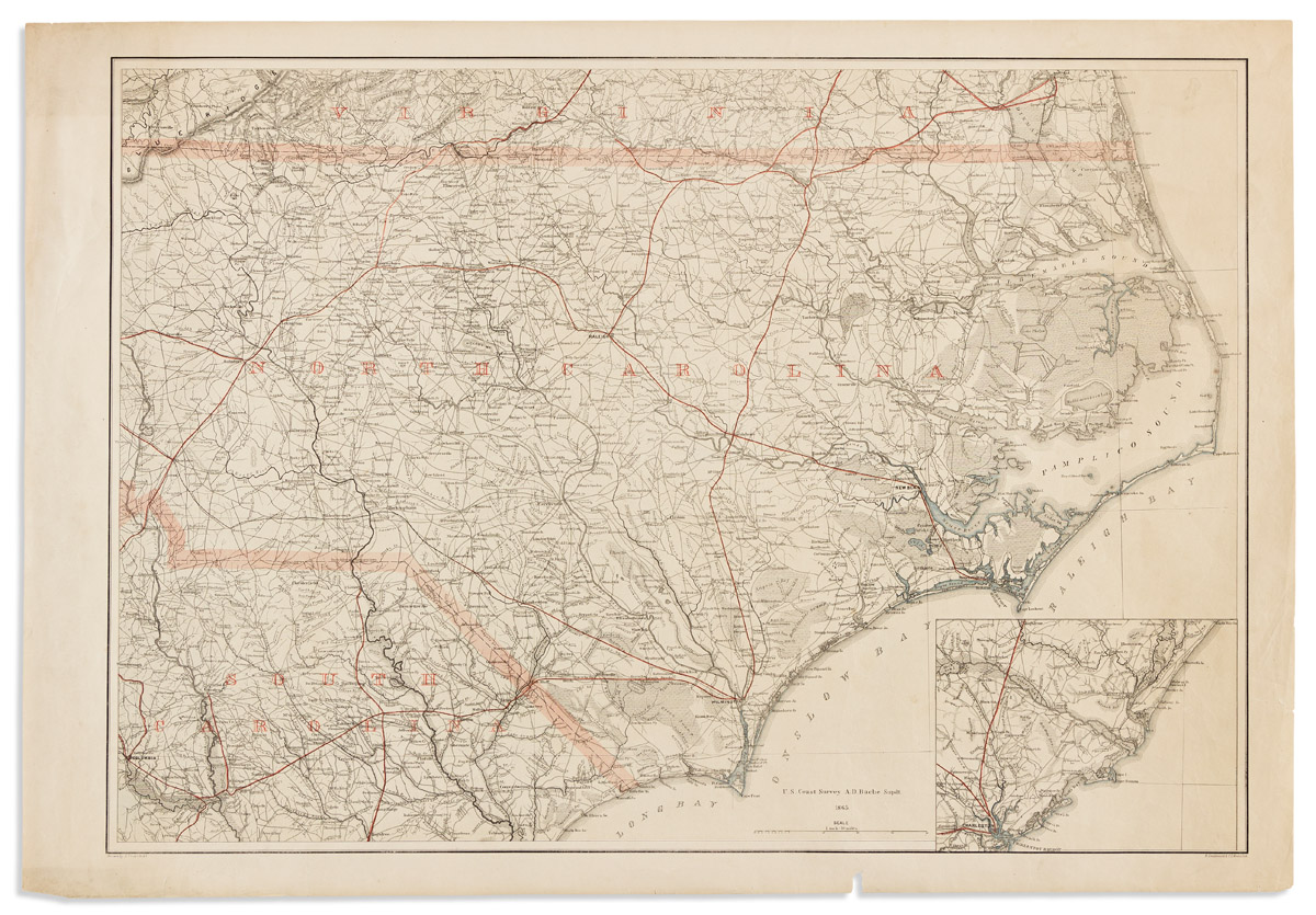 (CIVIL WAR -- NORTH CAROLINA.) Adolph and Henry Lindenkohl; and George C. Krebs for the U.S. Coast Survey. [North Carolina